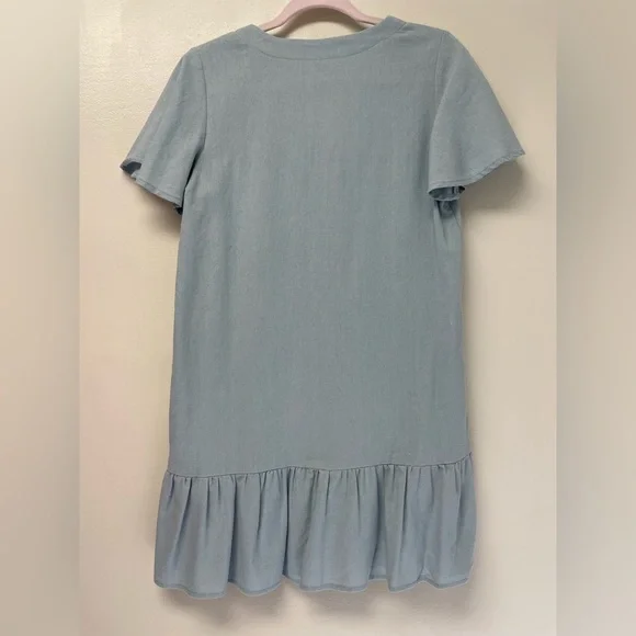 Adorable Blue Linen Dress - Picture 2 of 4